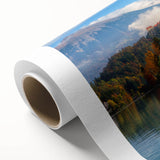 Art Deco style poster of a scenic Slovenian landscape on rolled canvas, ideal for nursery wall art.