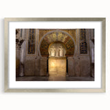 Abstract art print of Andalucia landscape in pastel shades on a framed silver mat, suitable for dining room decor.