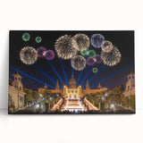 Black and white large canvas print of Barcelona scenery, ideal for kitchen wall art.