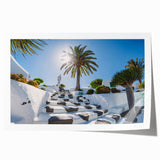 Rolled print depicting vibrant floral scenery of the Canary Islands, ideal for art wall dining room.