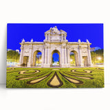 Black and white stretched canvas of Madrid scenery, ideal for kitchen wall art or bedroom ambiance.