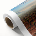 Art deco poster of Valencia scenery in pastel shades, printed on rolled canvas, suitable for nursery wall art.