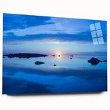 Acrylic print of a large abstract European landscape in muted earth tones, ideal for bedroom or dining room art.