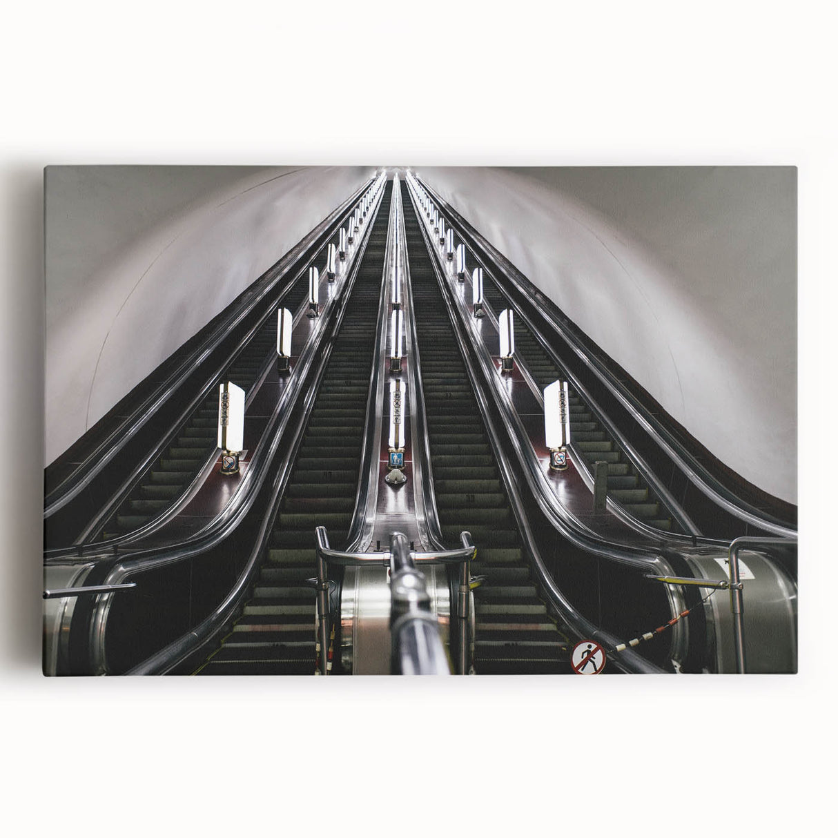 Large black and white photo of a European cityscape on stretched canvas, suitable for kitchen wall art.
