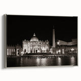 Landscape art painting of the Vatican on a framed canvas.