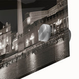 Large abstract depiction of the Vatican in muted earth tones on acrylic glass, ideal for dining room art.