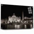 Acrylic print of the Vatican scenery, featuring muted earth tones, ideal for dining room decor.