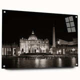 Acrylic print of the Vatican scenery, featuring muted earth tones, ideal for dining room decor.