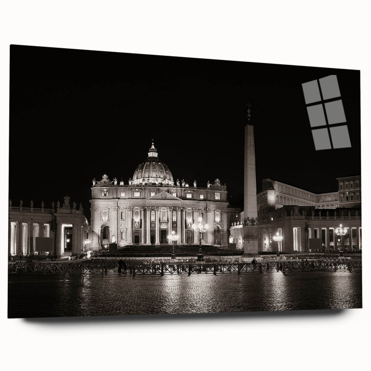 Acrylic print of the Vatican scenery in muted earth tones, ideal for bedroom or dining room art.