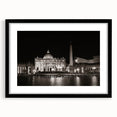 Extra large abstract art print of a colorful, textured European Vatican scene on a black-framed canvas.