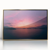 Mid-century modernist art of Acapulco scenery in vibrant colors on gold-framed acrylic, ideal for modern art wall decor.
