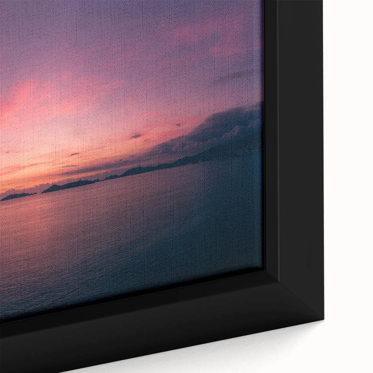 Extra large framed canvas featuring a textured black background with colorful Acapulco scenery, ideal for living room decor.