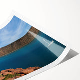 Extra large wall art featuring line art flowers in muted earth tones on a rolled canvas.