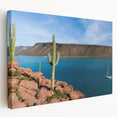Large canvas print featuring the Baja California scenery in earthy tones, ideal for kitchen wall art.