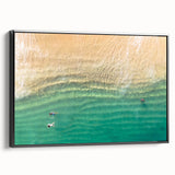 Black and white framed canvas depicting the landscape of Cabo San Lucas, ideal for bedroom wall art.