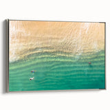 Framed canvas landscape art painting of Cabo San Lucas with vibrant colors on a black background.