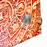 Large abstract wall art depicting Cancun scenery in mid-century modernist style.