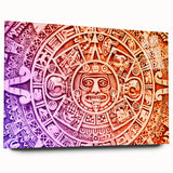 Large abstract wall art of Cancun scenery on acrylic glass, featuring vibrant blue and green tones.