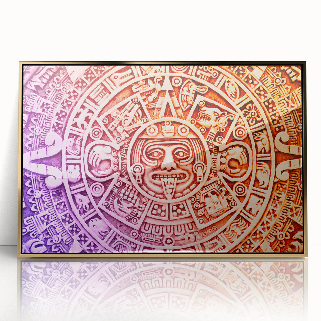 Framed acrylic print of Cancun scenery with vibrant blue and green tones, ideal for modern art wall decor.