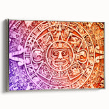 Framed canvas landscape art painting of Cancun with vibrant colors and black vintage poster edges.