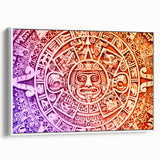 Vintage poster art of Cancun scenery on extra large framed canvas, featuring vibrant colors, ideal for living room decor.