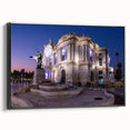 Black and white framed canvas of Mexico City landscape, ideal for bedroom wall art.