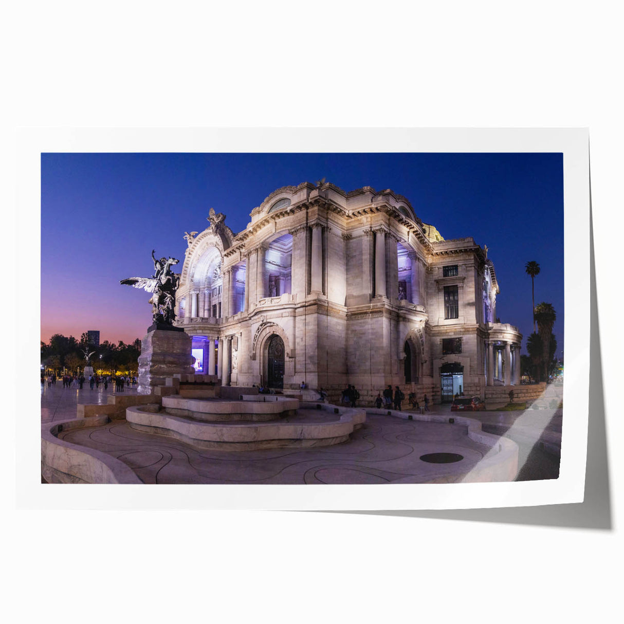 Rolled print of Mexico City scene in muted earth tones, ideal for art wall dining room.