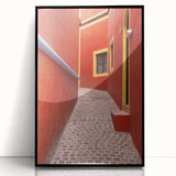 Large abstract wall art of Guanajuato, Mexico in vibrant colors on a black framed acrylic.