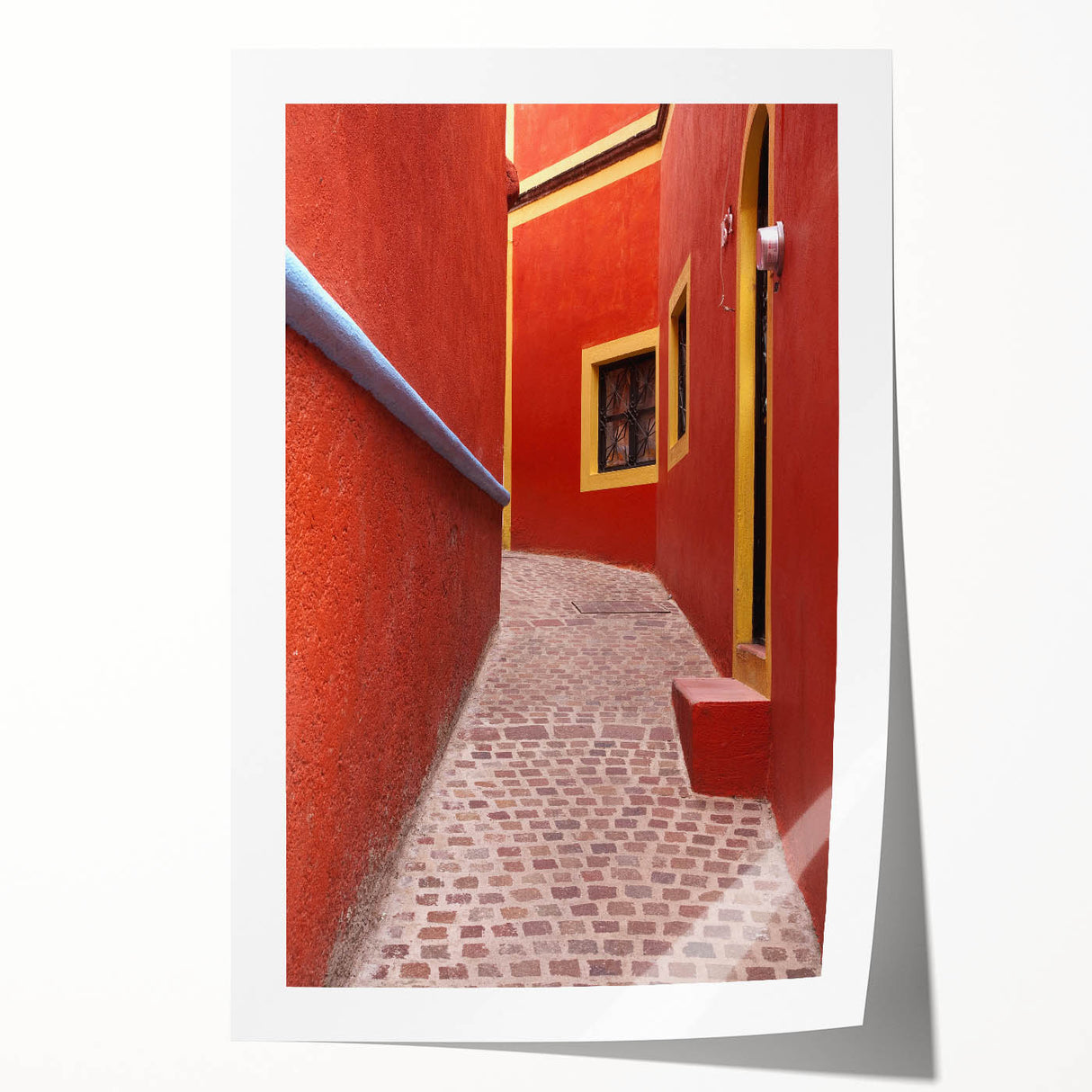 Rolled print of Guanajuato, Mexico scenery featuring vibrant floral elements, ideal for art wall dining room.