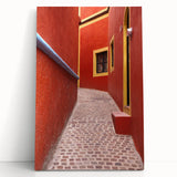 Black and white photo of Guanajuato scenery on a stretched canvas, ideal for kitchen wall art.