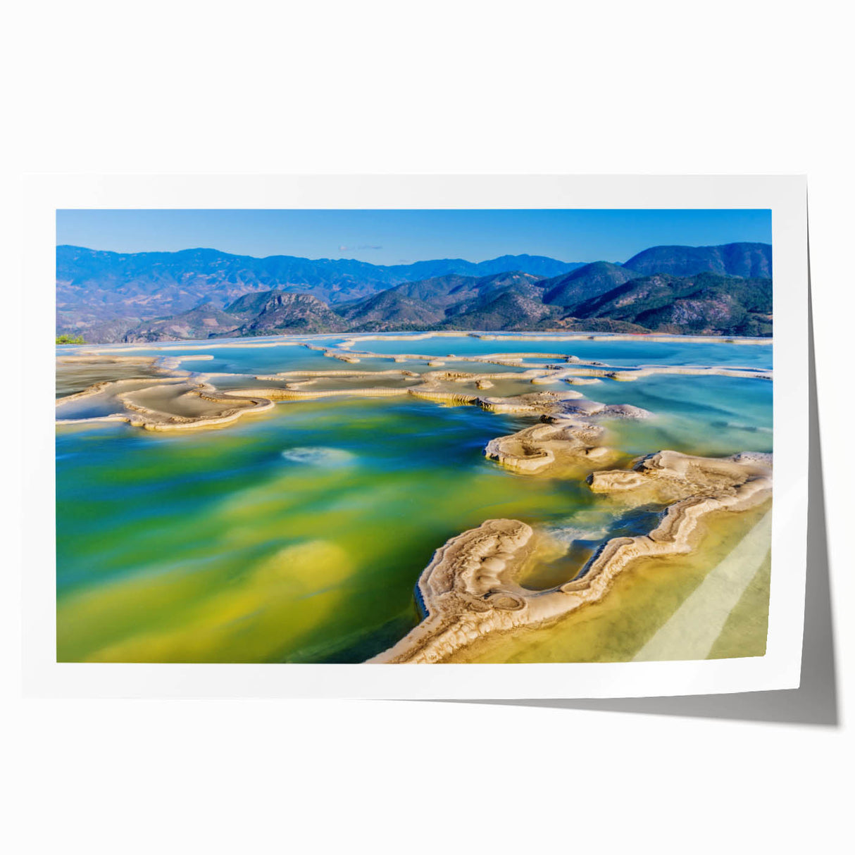 Extra large rolled print of Oaxaca, Mexico scenery with vibrant floral elements, ideal for art wall dining room.