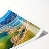 Extra large wall art featuring line art flowers in muted earth tones on rolled canvas.