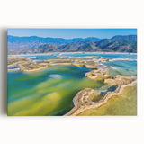 Black and white photograph of Oaxaca scenery on stretched canvas, ideal for kitchen wall art.