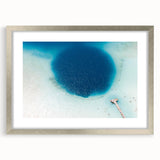 Textured abstract art print of Quintana Roo scenery in muted earth tones on a framed canvas, suitable for bedroom decor.