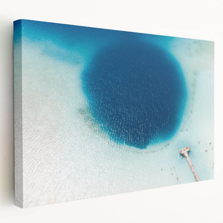 Scenic Quintana Roo landscape on stretched canvas with vibrant green and blue tones, suitable for kitchen wall art.