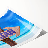 Extra large rolled print featuring line art flowers in muted earth tones, ideal for large living room wall decor.