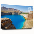 Large abstract wall art depicting a Middle Eastern scenery on acrylic glass, ideal for bedroom or dining room decor.