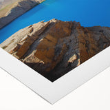 Art deco poster of an Afghan landscape in muted earth tones on rolled canvas, suitable for dining room wall art.