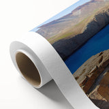 Art deco poster of an Afghan landscape in muted earth tones on rolled canvas, ideal for nursery wall art.