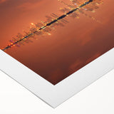 Art deco poster of Dubai skyline in muted metallic tones on rolled canvas, suitable for dining room decor.
