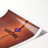 Extra large wall art featuring line art flowers in muted earth tones on a rolled canvas, ideal for large living room decor.