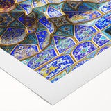 Art deco poster featuring a stylized Iranian landscape in muted earth tones on rolled canvas, ideal for dining room decor.