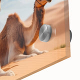 Acrylic print of a large abstract depiction of a Middle Eastern landscape in earthy tones, ideal for dining room art.