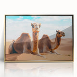 Framed acrylic print of a Middle Eastern Iraqi scenery with golden hues, ideal for modern art wall decor.