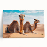 Black and white print of a Middle Eastern landscape on stretched canvas.