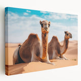 Large canvas print depicting a serene Middle Eastern landscape in earthy tones, ideal for kitchen wall art.