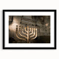Abstract art print of Jerusalem in vibrant, textured colors on a large canvas, suitable for living room decor.