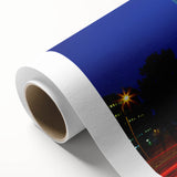 Art Deco style poster of Tel Aviv skyline in pastel colors on rolled canvas, ideal for nursery wall art.