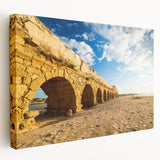 Middle East Israel scenery on large stretched canvas, featuring earthy tones, ideal for kitchen wall art.