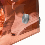 Large abstract wall art depicting Middle Eastern scenery in muted earth tones on acrylic glass, ideal for dining room decor.